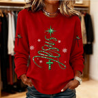 3D-Druck Damen Roter Christmas Faith Hoodie｜Bequemer Winter Kapuzenpullover für Feiertage Size S-5XL/red