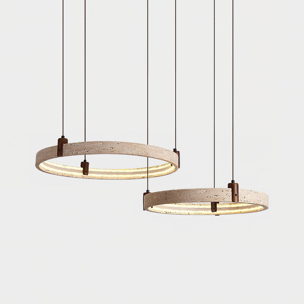 Celestial Orbit Travertine Chandelier