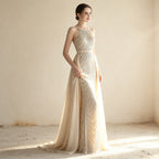 Elegantes Neckholder Abendkleid mit Pailletten – Figurbetontes Maxikleid im Meerjungfrau-Stil