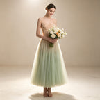 Elegantes Tüll Abendkleid mit Farbverlauf | Pastell Maxikleid