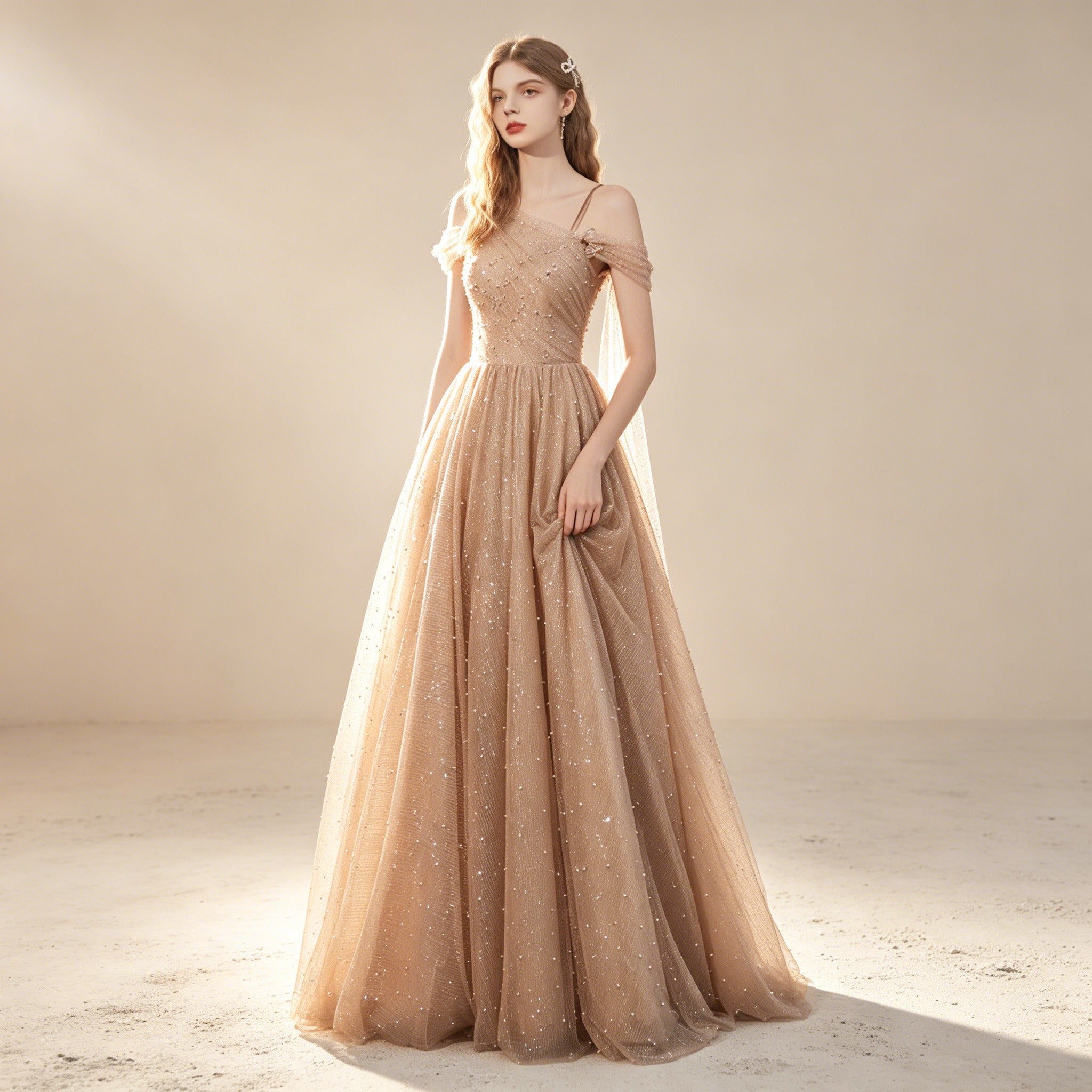 Glamouröses Ballkleid in A-Linie - Bodenlanges Festkleid für Partys