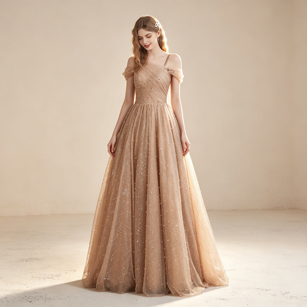 Glamouröses Ballkleid in A-Linie - Bodenlanges Festkleid für Partys