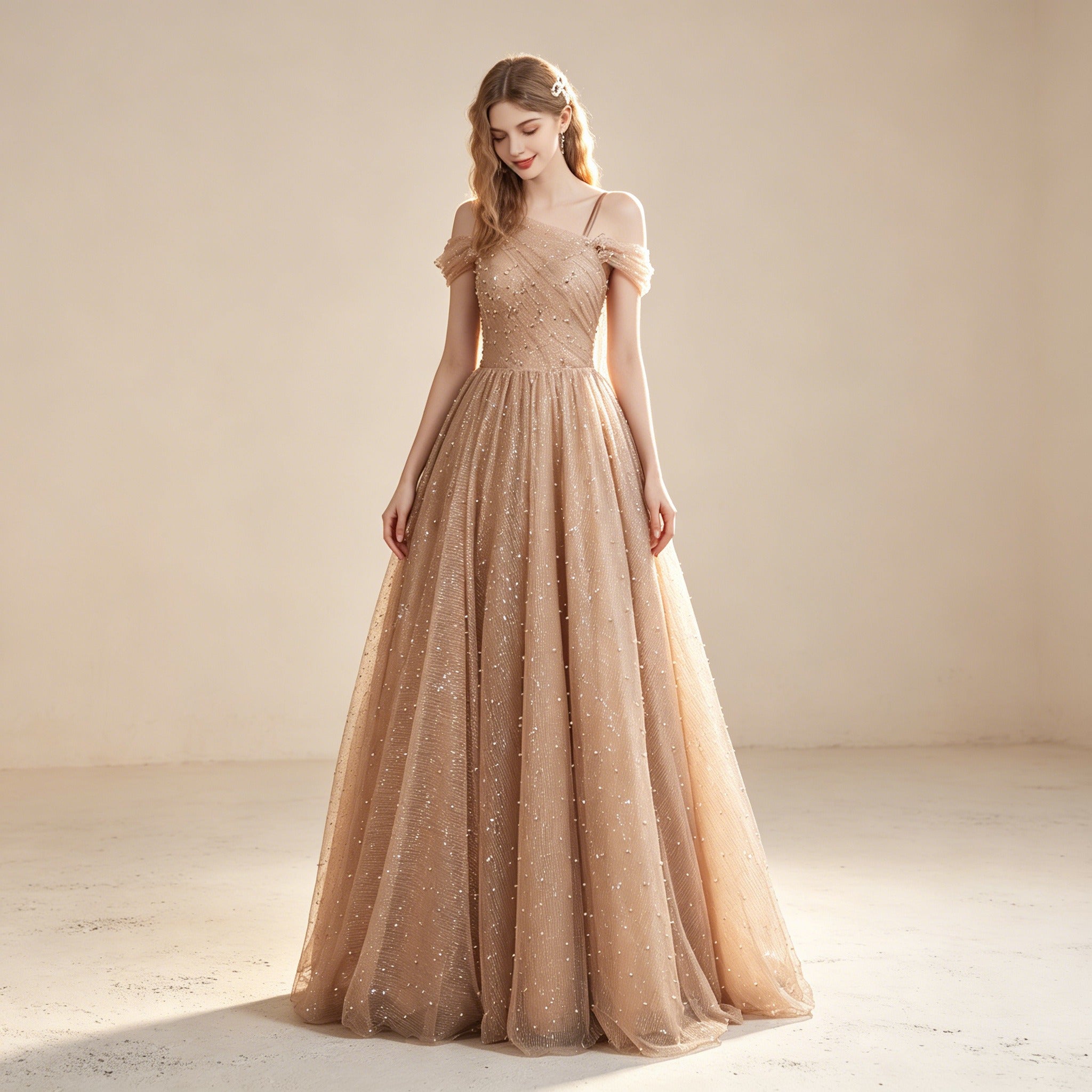 Glamouröses Ballkleid in A-Linie - Bodenlanges Festkleid für Partys