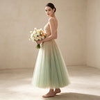 Elegantes Tüll Abendkleid mit Farbverlauf | Pastell Maxikleid