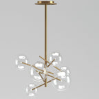 Bolle Chandelier 6heads ∅ 23.6″ x H 26.3″ / Dia 60cm x H 67cm / Gold & Clear Chandelier