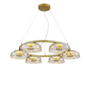 Blossi Chandeliers 6heads ∅ 31.5″ x H 59″ / Dia 80cm x H 150cm / Brass & Clear / Warm Light Chandelier