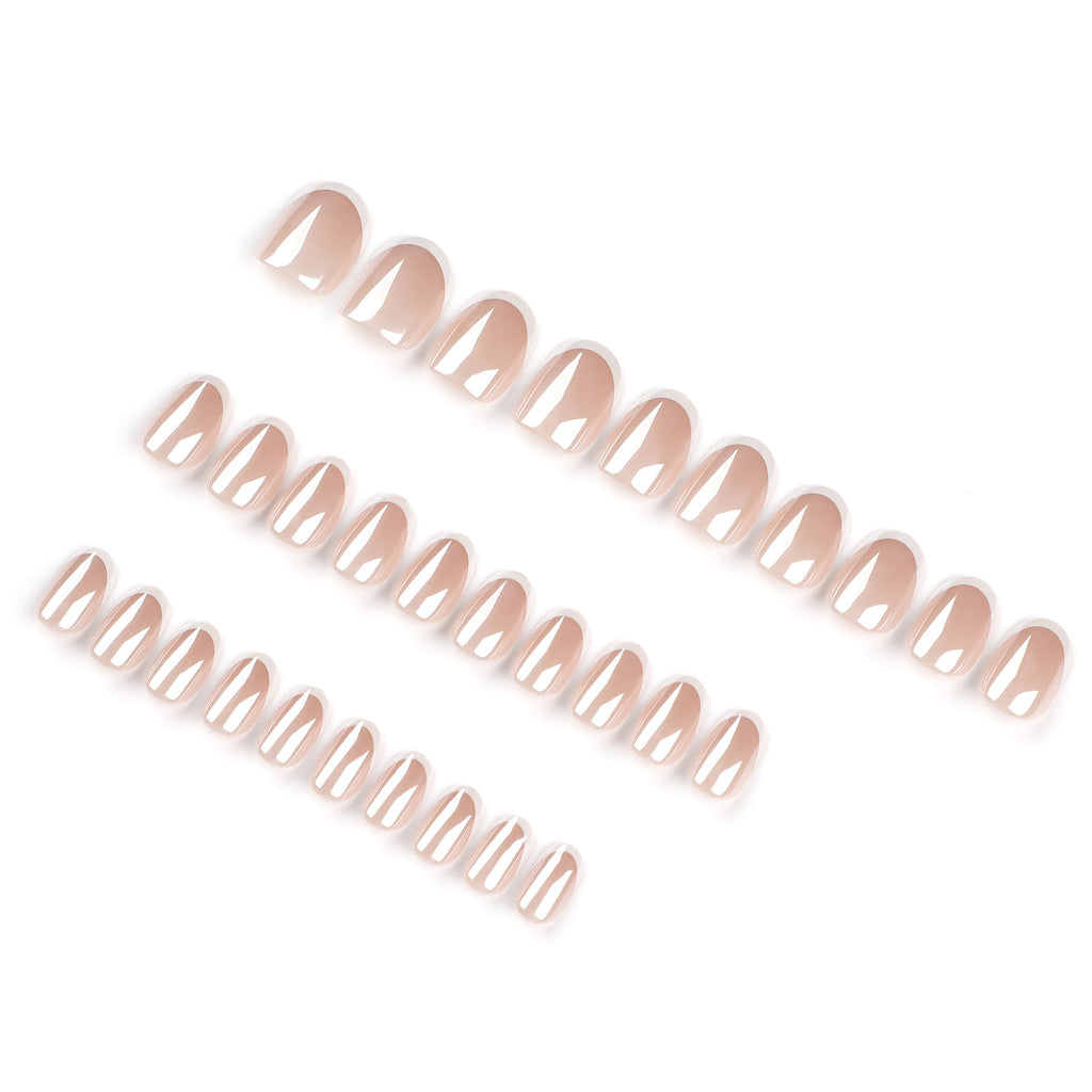 StarNagel Round Nails mit Beschichtung und Weißem French Rand