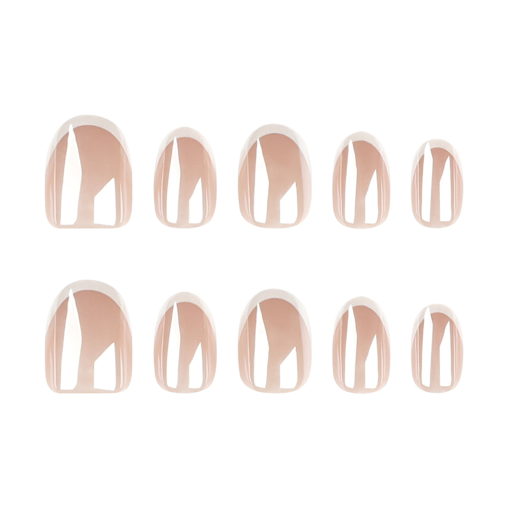 StarNagel Round Nails mit Beschichtung und Weißem French Rand