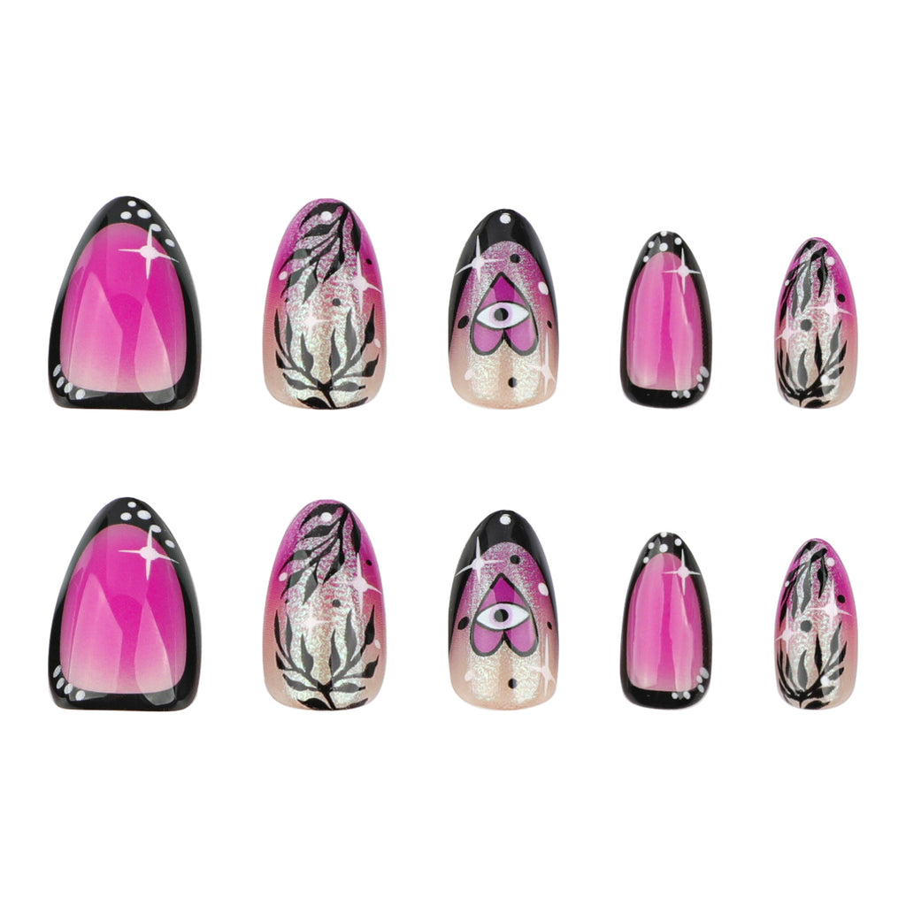 StarNagel Almond Nägel in Lila mit Ombre French und Glitzer