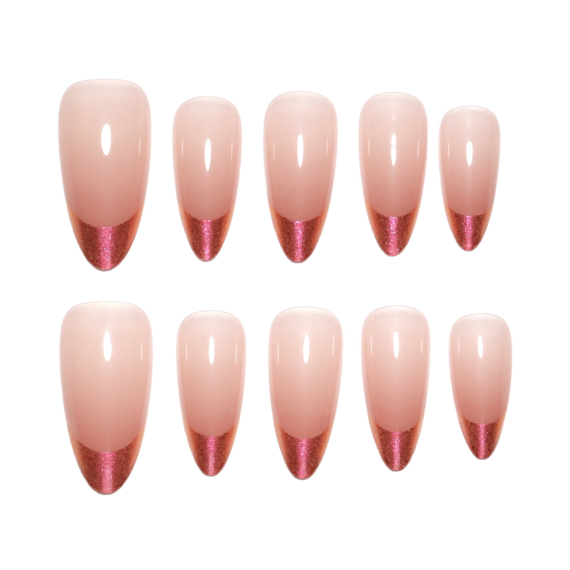 StarNagel Almond Nägel in Nude mit French in Rosa-Rot für einen Eleganten Look