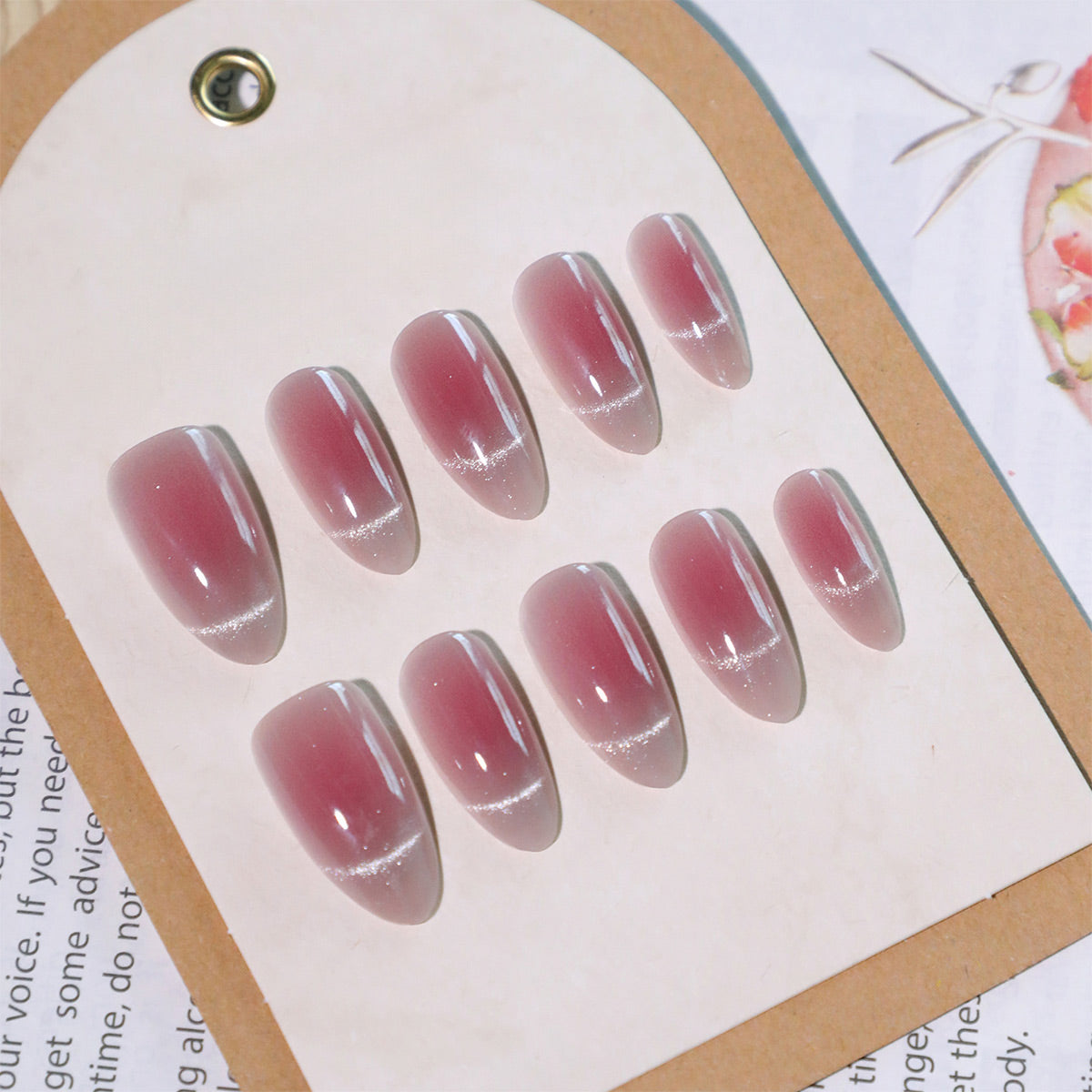 StarNagel Almond Nägel French Maniküre mit Cat Eye Farbverlauf