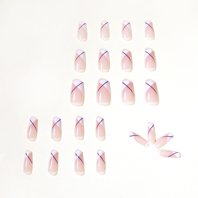 StarNagel Ballerina Nägel in Nude mit Schrägem Weißen French