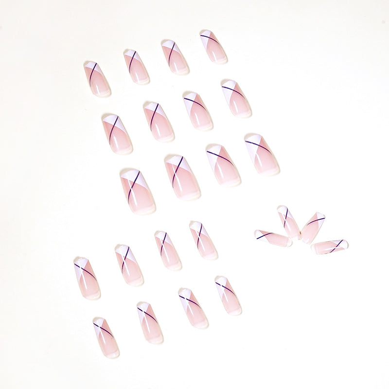 StarNagel Ballerina Nägel in Nude mit Schrägem Weißen French