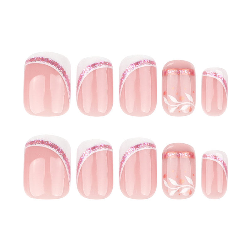 StarNagel Square Nägel in Nude mit Weißem French – Schlichtes