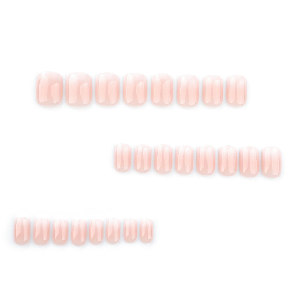 StarNagel Square Nägel in Nude-Rosa-Weiß Ombre – Schlichtes