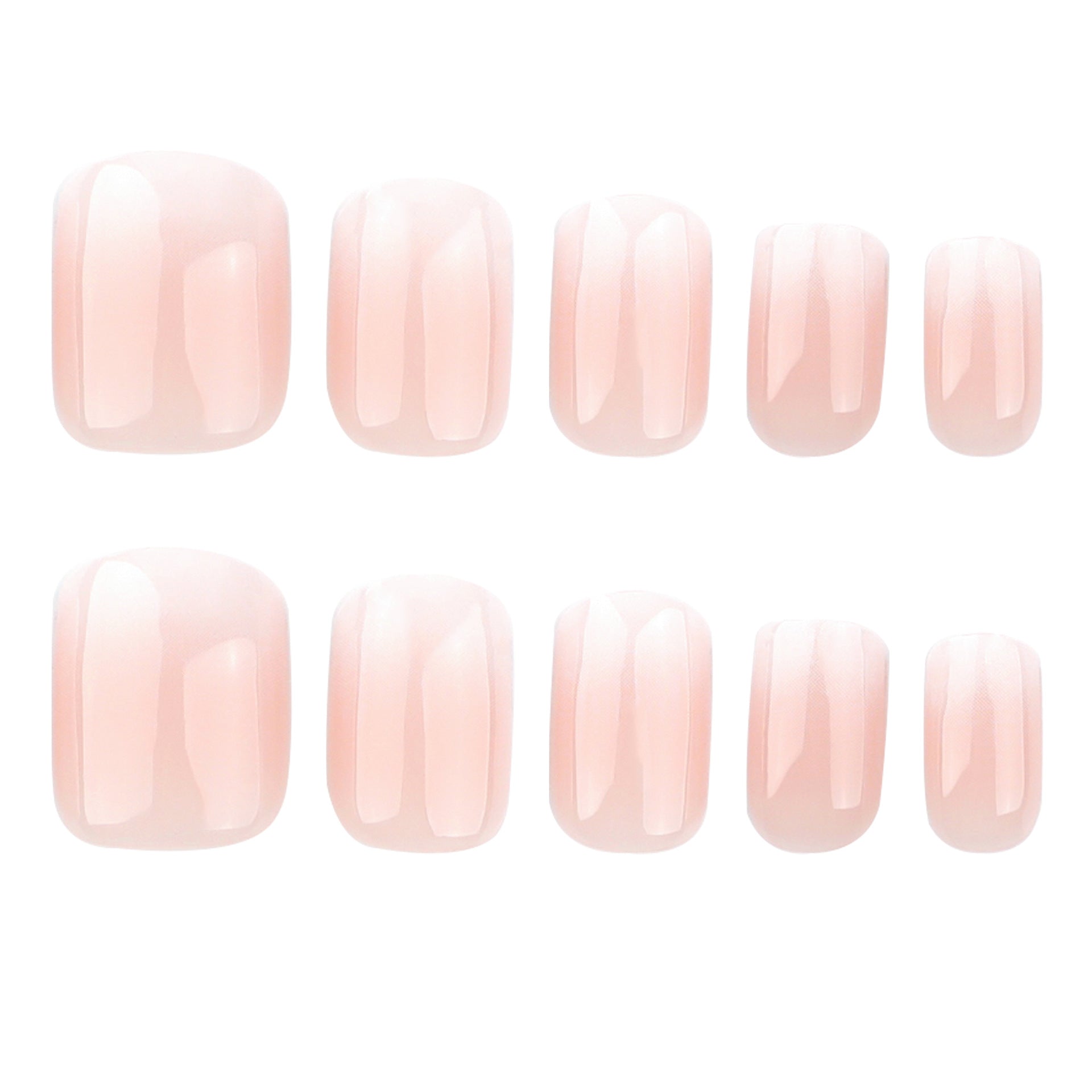 StarNagel Square Nägel in Nude-Rosa-Weiß Ombre – Schlichtes