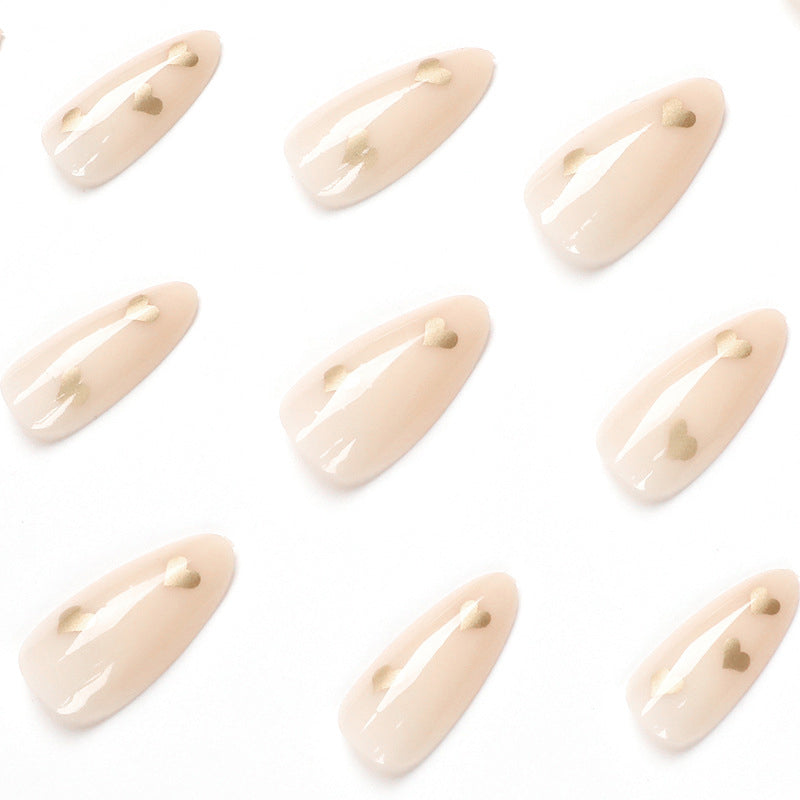 StarNagel Stiletto Nägel in Nude mit Minimalistischem French und Herz