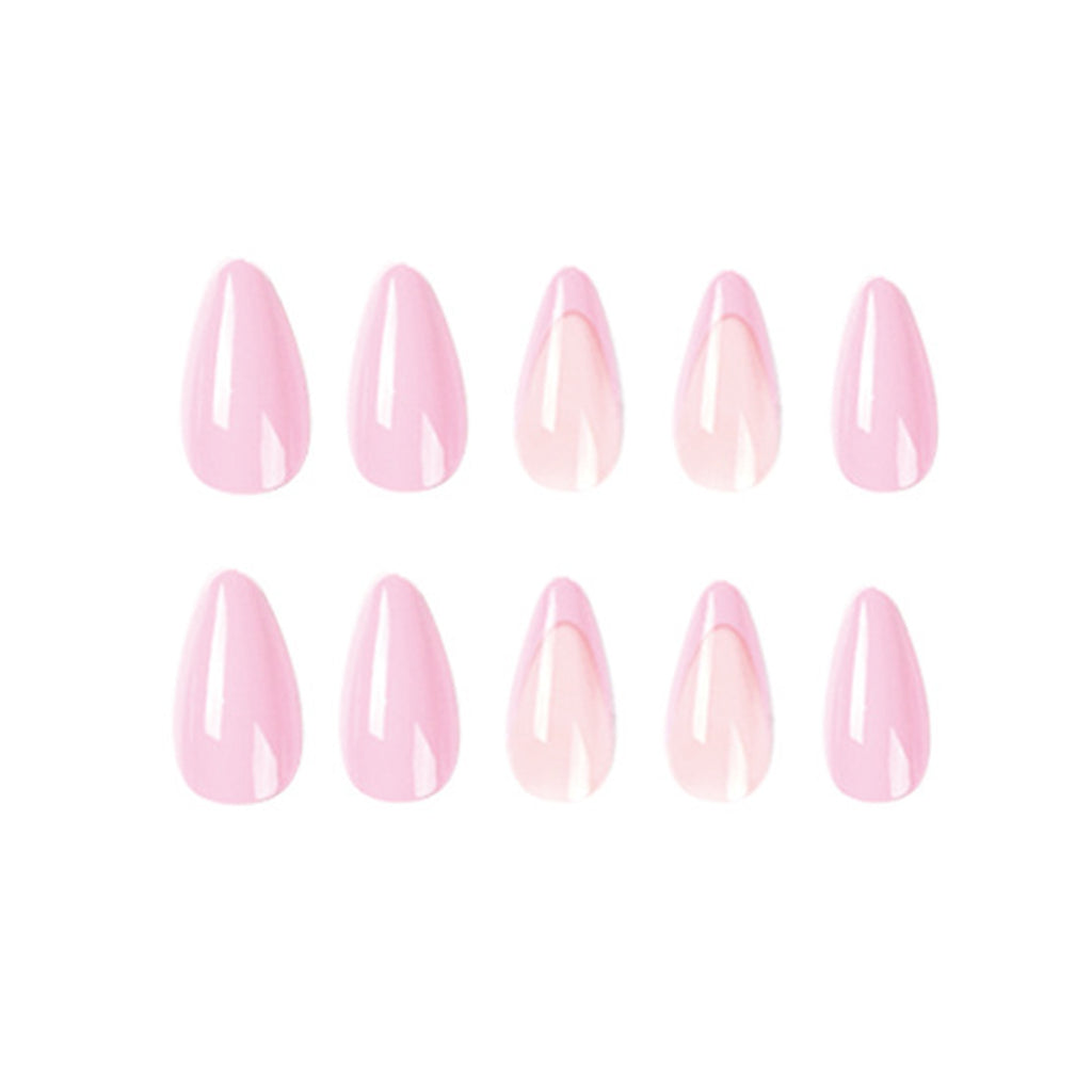 StarNagel Stiletto Nägel im French-Look mit pinken Rändern und einfarbigem Design
