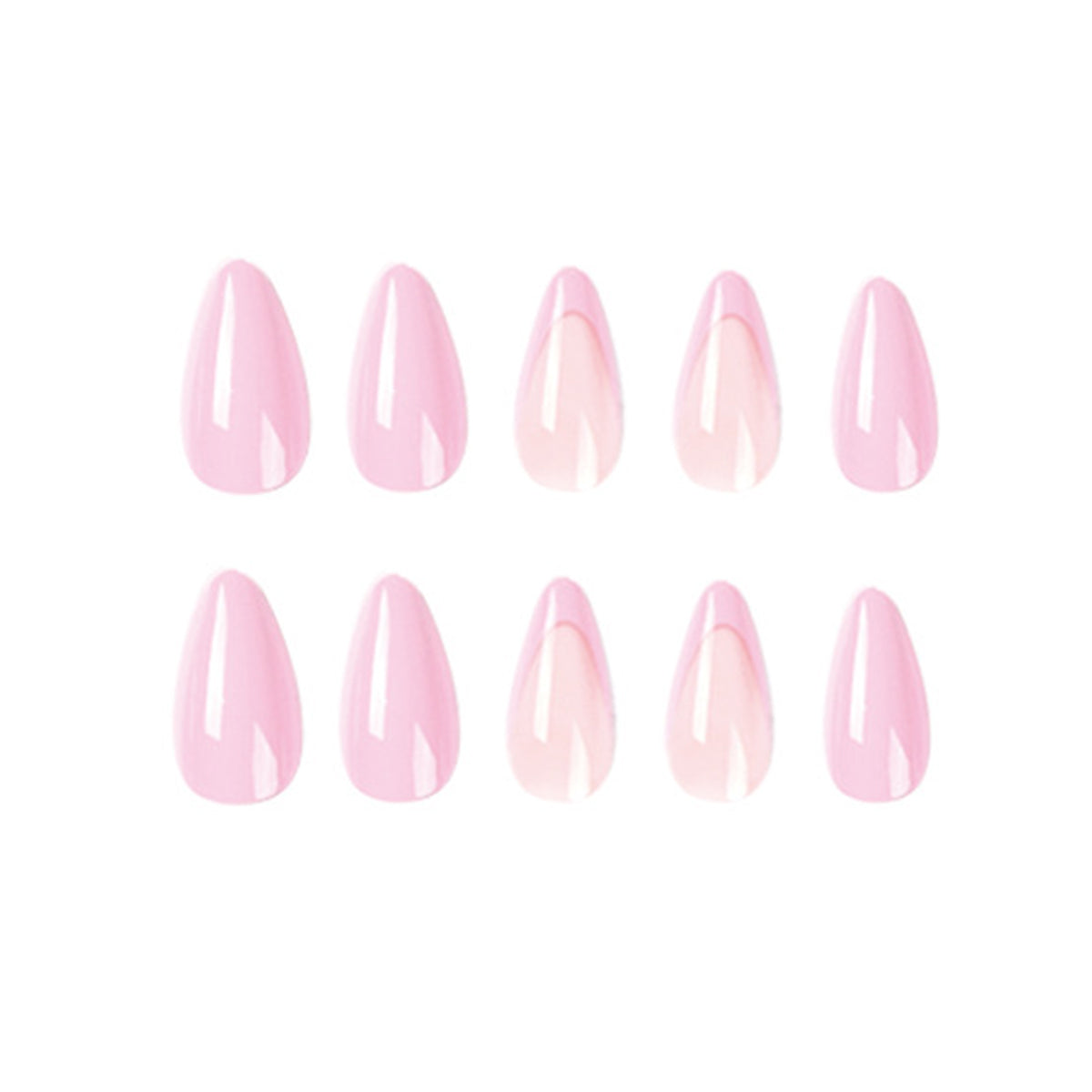 StarNagel Stiletto Nägel im French-Look mit pinken Rändern und einfarbigem Design