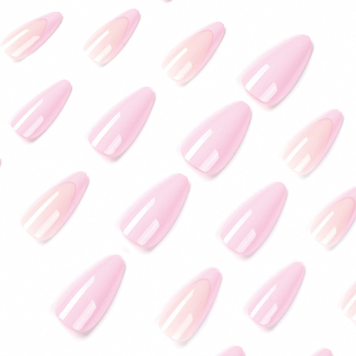 StarNagel Stiletto Nägel im French-Look mit pinken Rändern und einfarbigem Design