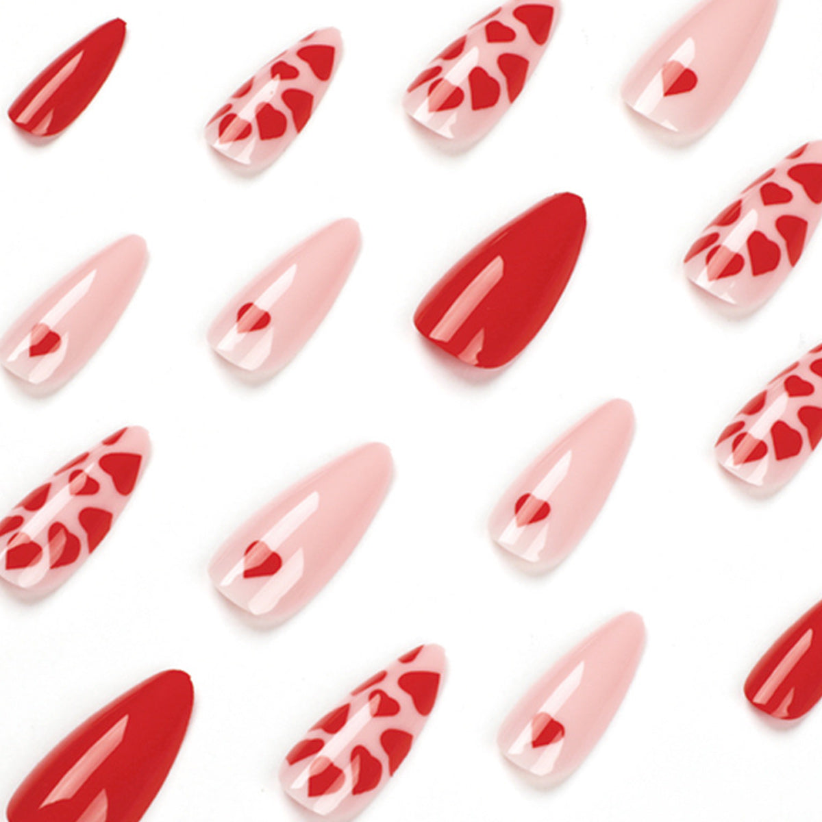 StarNagel Stiletto Nägel mit pinken Herzen