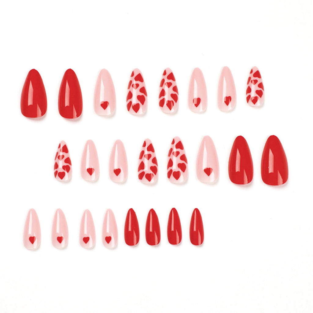 StarNagel Stiletto Nägel mit pinken Herzen