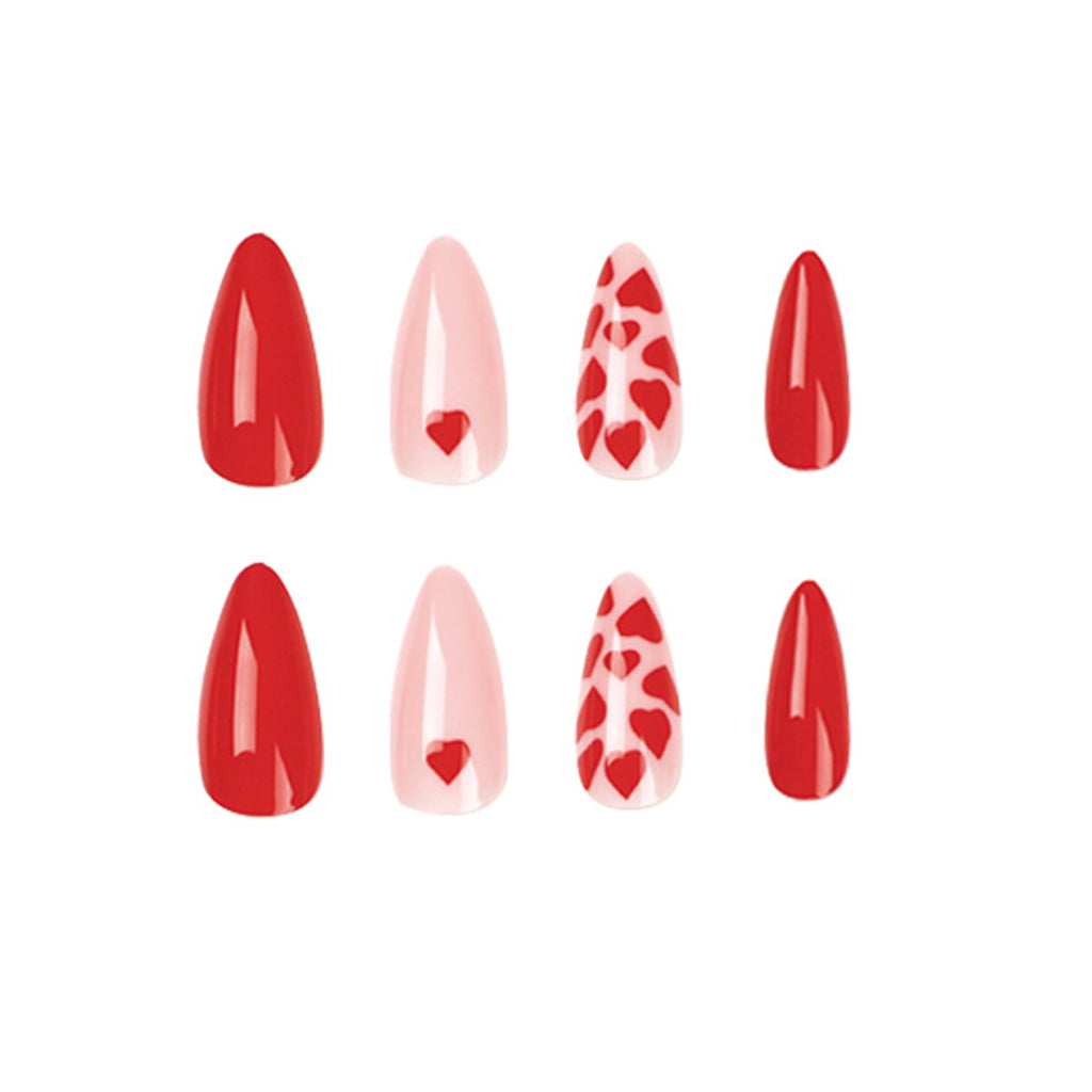 StarNagel Stiletto Nägel mit pinken Herzen