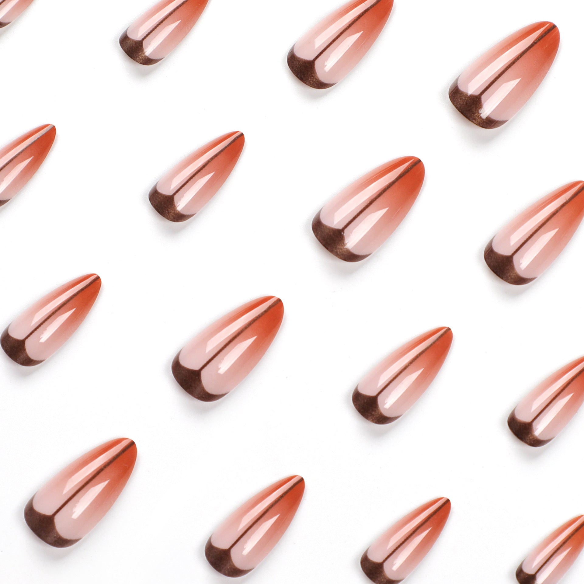 StarNagel Stiletto Nägel mit French Ombre in Braun