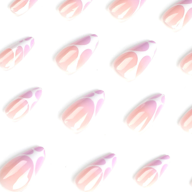 StarNagel Stiletto Nägel mit Lila French und Weißem Graffiti