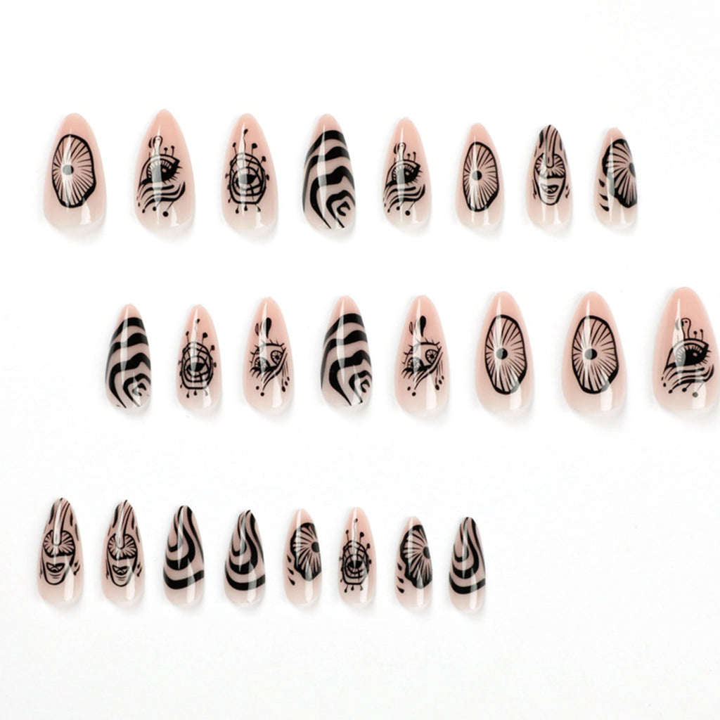 StarNagel Stiletto Nägel mit Augen-Wellenlinien